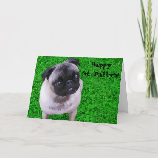 St. Patty's Pug Kaart (Voorkant)