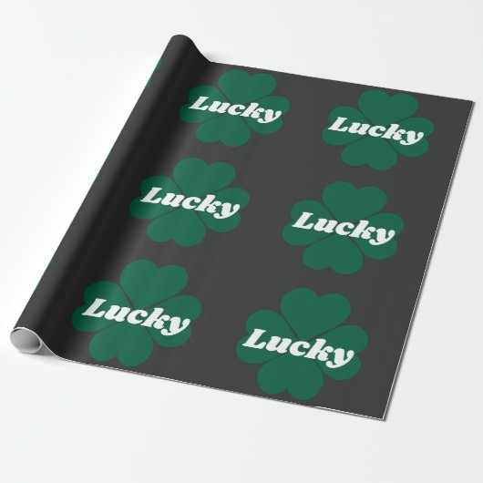 St. Patty's Shamrocks | groene geluksklaver Cadeaupapier (Uitgerold)
