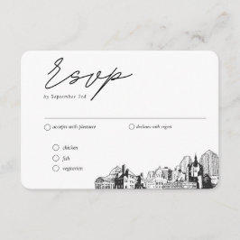 St. Paul Bruiloft Traditionele RSVP Maaltijd Optie Informatiekaartje