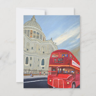 St. Paul Cathedral en London buskaart Feestdagenkaart