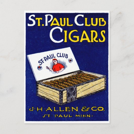 St. Paul Club Cigars 1910 Briefkaart (Voorkant)