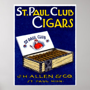 St. Paul Club Cigars 1910 Poster