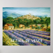 St Paul de vence en Lavender Poster (Voorkant)