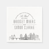St. Paul Deco Skyline | Huwelijksevenement Servet (Voorkant)