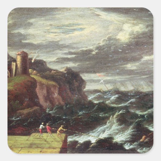 St. Paul die op Malta aankomt Vierkante Sticker (Voorkant)