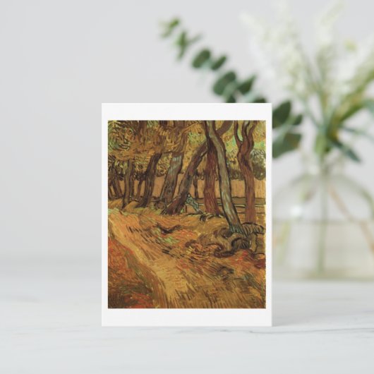 St. Paul Hospital Garden & Figuur Van Gogh Fine Ar Briefkaart (Staand voorkant)