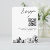 St. Paul Huwelijk Moderne RSVP QR Code Informatiekaartje (Staand voorkant)