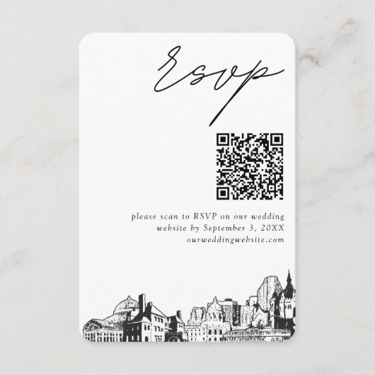 St. Paul Huwelijk Moderne RSVP QR Code Informatiekaartje (Voorkant)