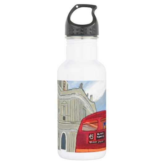 St.Paul Kathedraal en Londense Bus Waterfles (Voorkant)