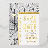 St. Paul Love Locator | Bruiloft Bewaar de datum Folie Uitnodiging (Voorkant)