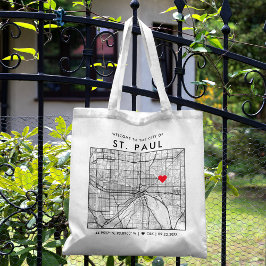 St. Paul Love Locator | Stadsplattegrond Bruiloft  Tote Bag