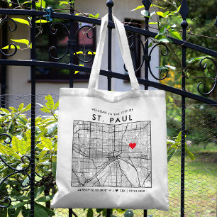 St. Paul Love Locator   Stadsplattegrond Bruiloft  Tote Bag