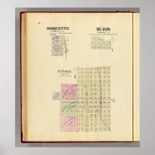 St. Paul, Marquette en St. Joe, Nebraska Poster