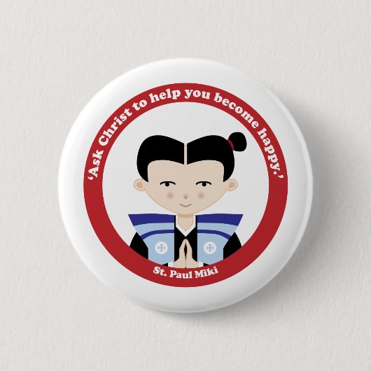 St. Paul Miki Ronde Button 5,7 Cm (Voorkant)