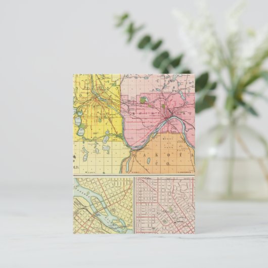 St. Paul, Minneapolis, Minnesota Briefkaart (Staand voorkant)