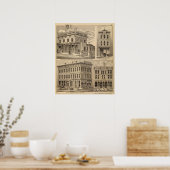 St. Paul, Minneapolis, Minnesota Lithografenkaart Poster (Keuken)