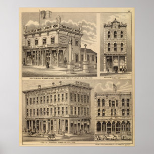 St. Paul, Minneapolis, Minnesota Lithografenkaart Poster