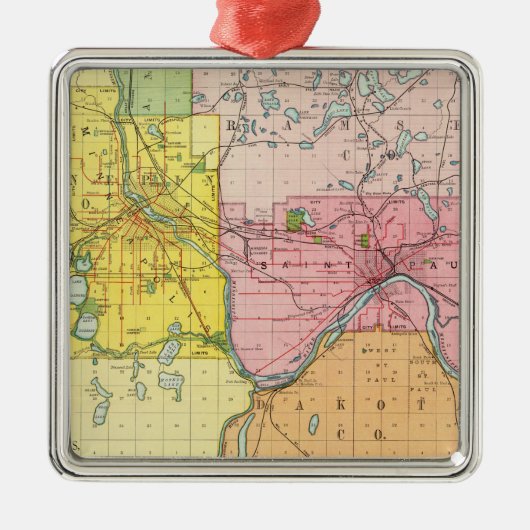 St. Paul, Minneapolis, Minnesota Metalen Ornament (Voorkant)