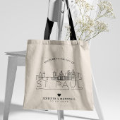 St. Paul, Minnesota bruiloft | Gestileerde skyline Tote Bag