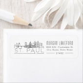 St. Paul, Minnesota gestileerde skyline Etiket (Insitu)