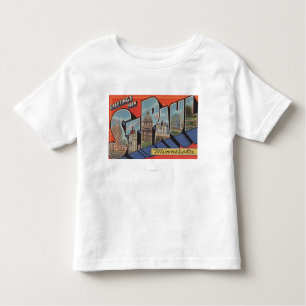 St. Paul, Minnesota - Grote Letter-scènes Kinder Shirts