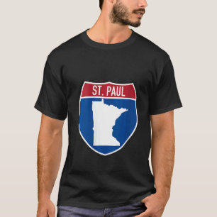 St. Paul Minnesota kaart snelweg Interstate Sign S T-shirt