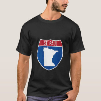 St. Paul Minnesota kaart snelweg Interstate Sign S T-shirt