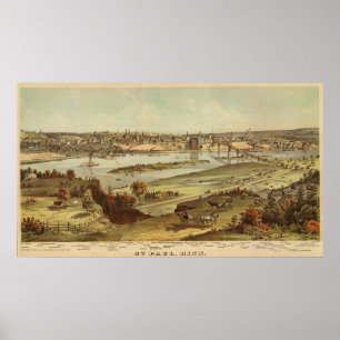 St. Paul, Minnesota Lithograaf 2 Poster