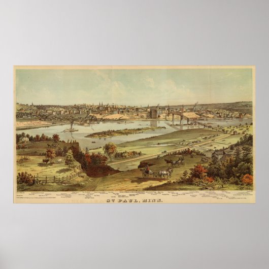 St. Paul, Minnesota Lithograaf 2 Poster (Voorkant)