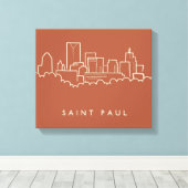 St. Paul, Minnesota Skyline Canvas Afdruk (Insitu (Houten vloer))