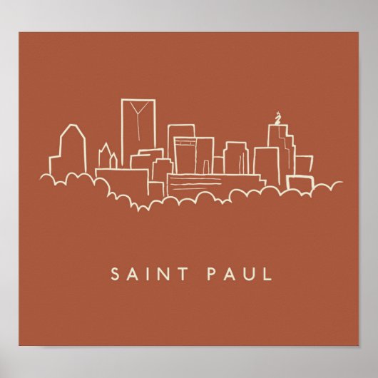 St. Paul, Minnesota Skyline Poster (Voorkant)