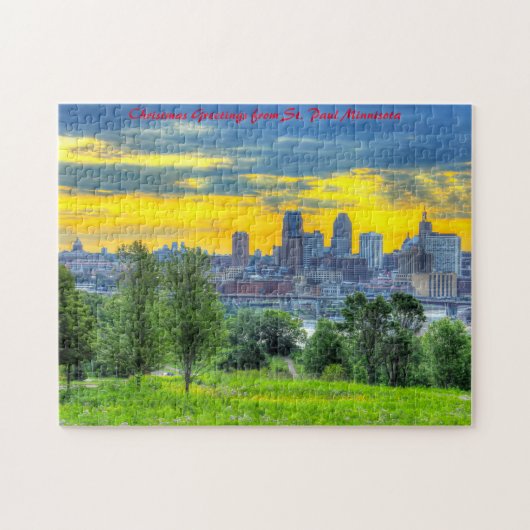 St Paul Minnisota.Kerstgroeten Legpuzzel (Horizontaal)