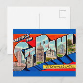 St Paul MN Groeten Briefkaart (Voorkant / Achterkant)