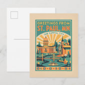 ST PAUL MN Hoofdstad Retro Reizen Briefkaart (Voorkant / Achterkant)