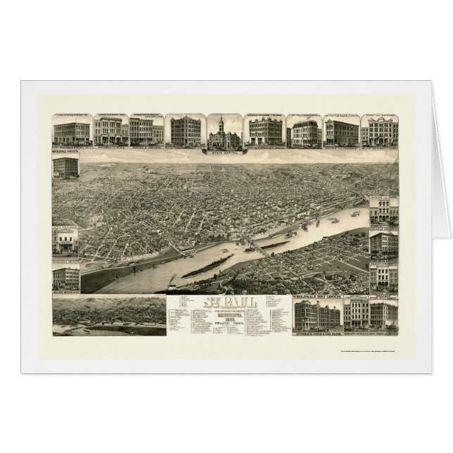 St. Paul, MN Panoramic Map - 1883 (Voorkant Horizontaal)