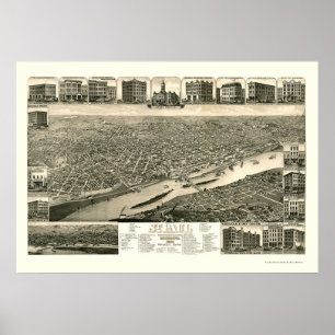 St. Paul, MN Panoramic Map - 1883 Poster