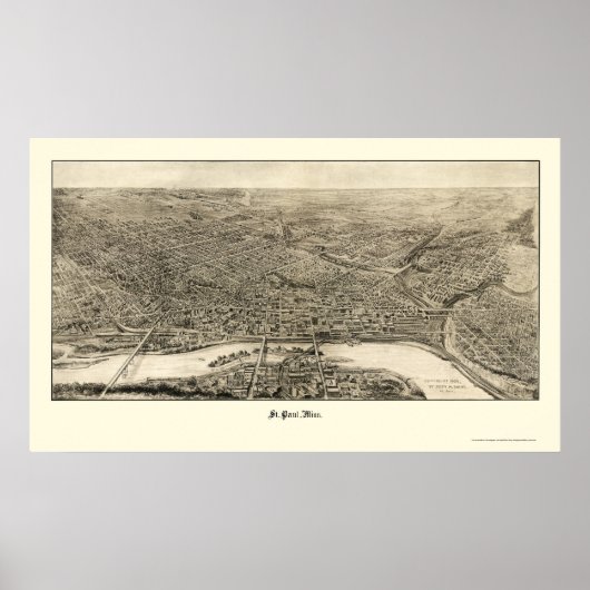 St. Paul, MN Panoramic Map - 1906 Poster (Voorkant)