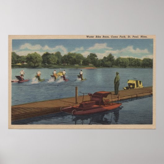St Paul, MN - Water Bike Race in Como Park Poster (Voorkant)