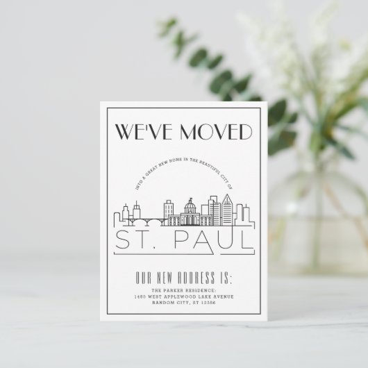 St. Paul Modern Deco | Adres Gewijzigd Aankondigingskaart (Staand voorkant)