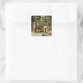 St. Paul Preaching in Athene (cartoon voor de vuis Vierkante Sticker (Tas)