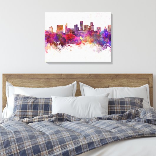 St. Paul skyline in waterverf achtergrond Canvas Afdruk (Insitu (Slaapkamer))