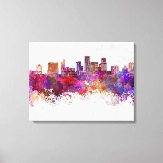 St. Paul skyline in waterverf achtergrond Canvas Afdruk (Voorkant)