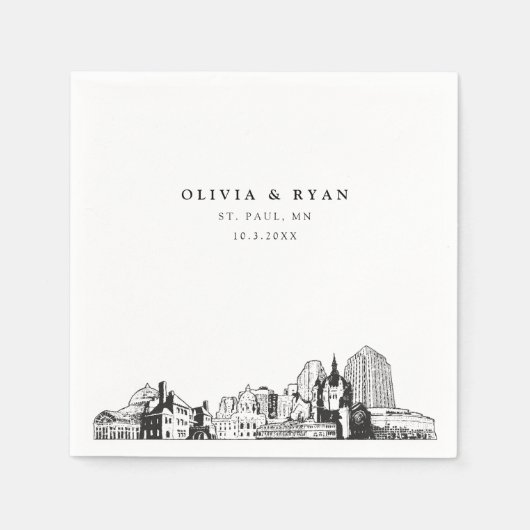 St. Paul Skyline Trouwpapier Cocktail servet (Voorkant)