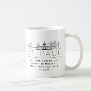 St. Paul Stylized Skyline   Aangepaste slogan Koffiemok