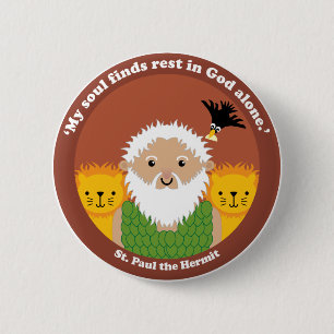 St. Paul the Hermit Ronde Button 5,7 Cm