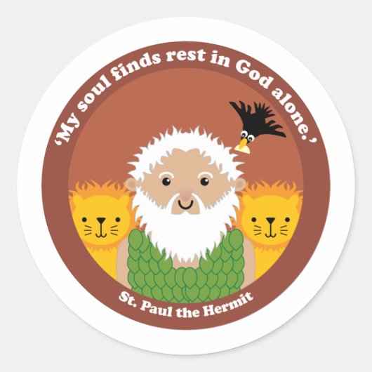 St. Paul the Hermit Ronde Sticker (Voorkant)