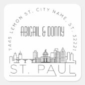 St. Paul Wedding | Afdichting van vooraf geadresse Vierkante Sticker (Voorkant)
