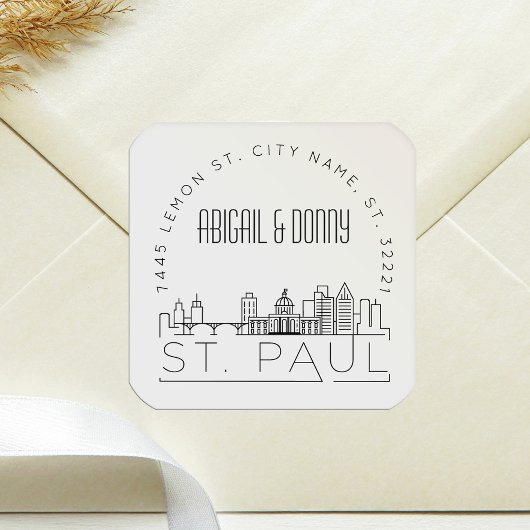 St. Paul Wedding | Afdichting van vooraf geadresse Vierkante Sticker