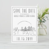 St. Paul Wedding | Gestileerde skyline De datum op Kaart (Staand voorkant)