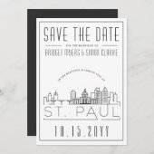 St. Paul Wedding | Gestileerde skyline De datum op Kaart (Voorkant / Achterkant)